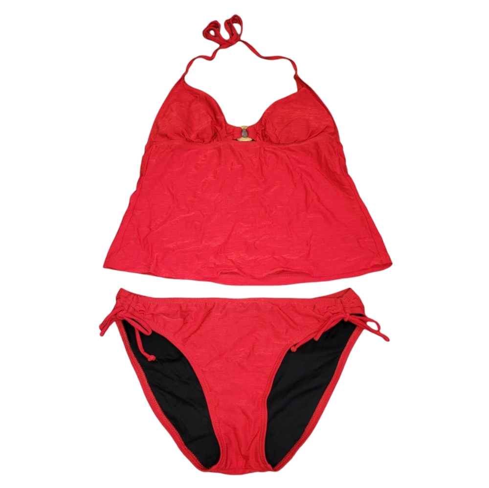 Athena women's red 2 peice tankini swimsuit